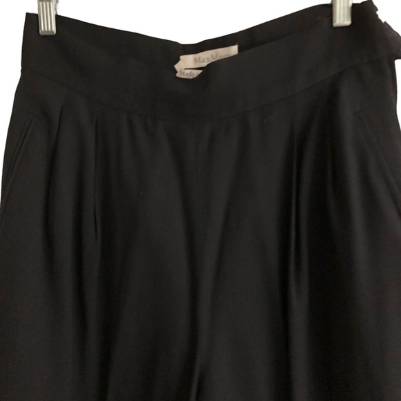 Vintage 80s MaxMara Power Suit Navy Wool Pleated Tapered Pants 4 EUC - Picture 5 of 13